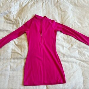 Vibrant Pink Long Sleeve Dress